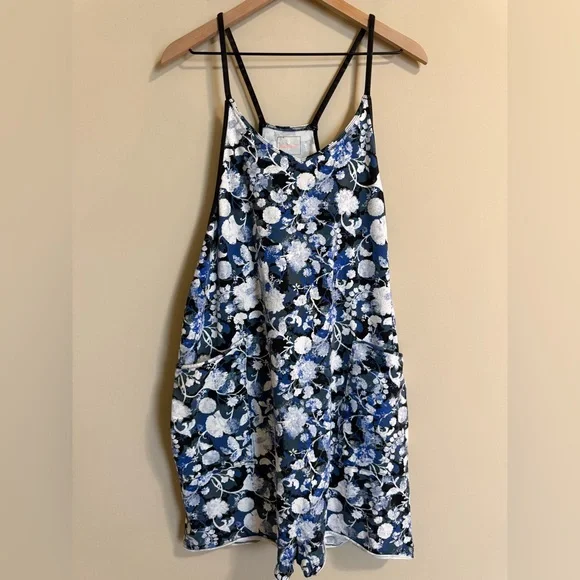 Free People Movement Womens Hot Shot Printed Romper Slouch Medium Blue Outdoors - Picture 3 of 9